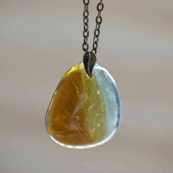 Wine and Tequila Recycled Glass Necklace Don Julio Sustainable Jewelry Handmade - Picture 5 of 7